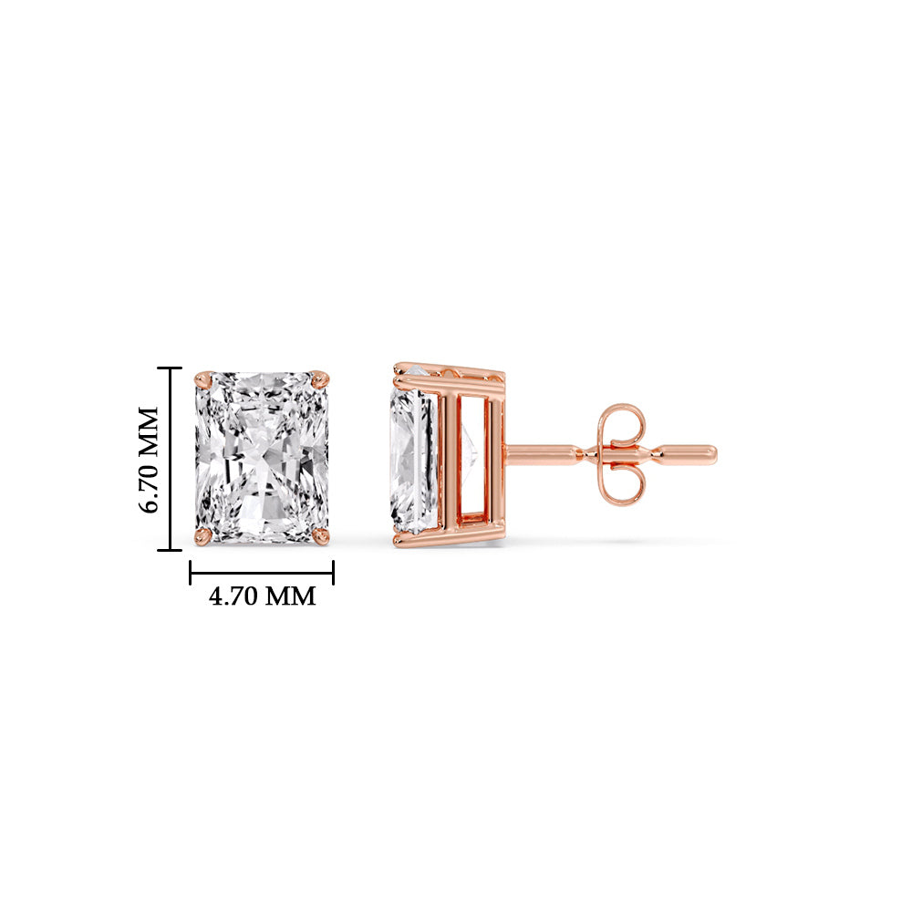 Radiant Diamond Basket Stud Earring Fascinating Diamonds