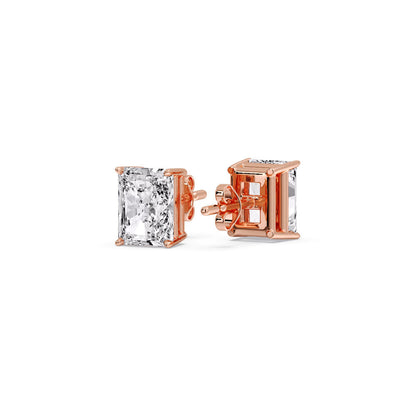 Radiant Diamond Basket Stud Earring Fascinating Diamonds
