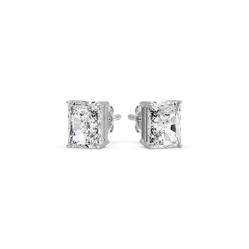Radiant Diamond Basket Stud Earring Fascinating Diamonds