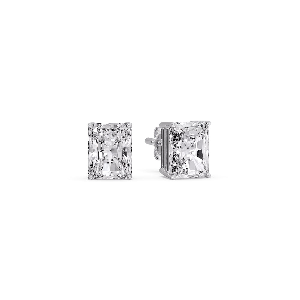 Radiant Diamond Basket Stud Earring Fascinating Diamonds