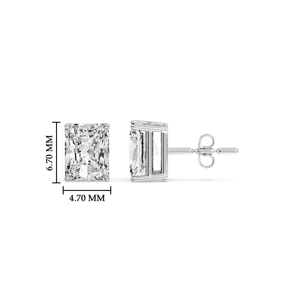 Radiant Diamond Basket Stud Earring Fascinating Diamonds