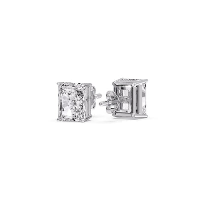Radiant Diamond Basket Stud Earring Fascinating Diamonds