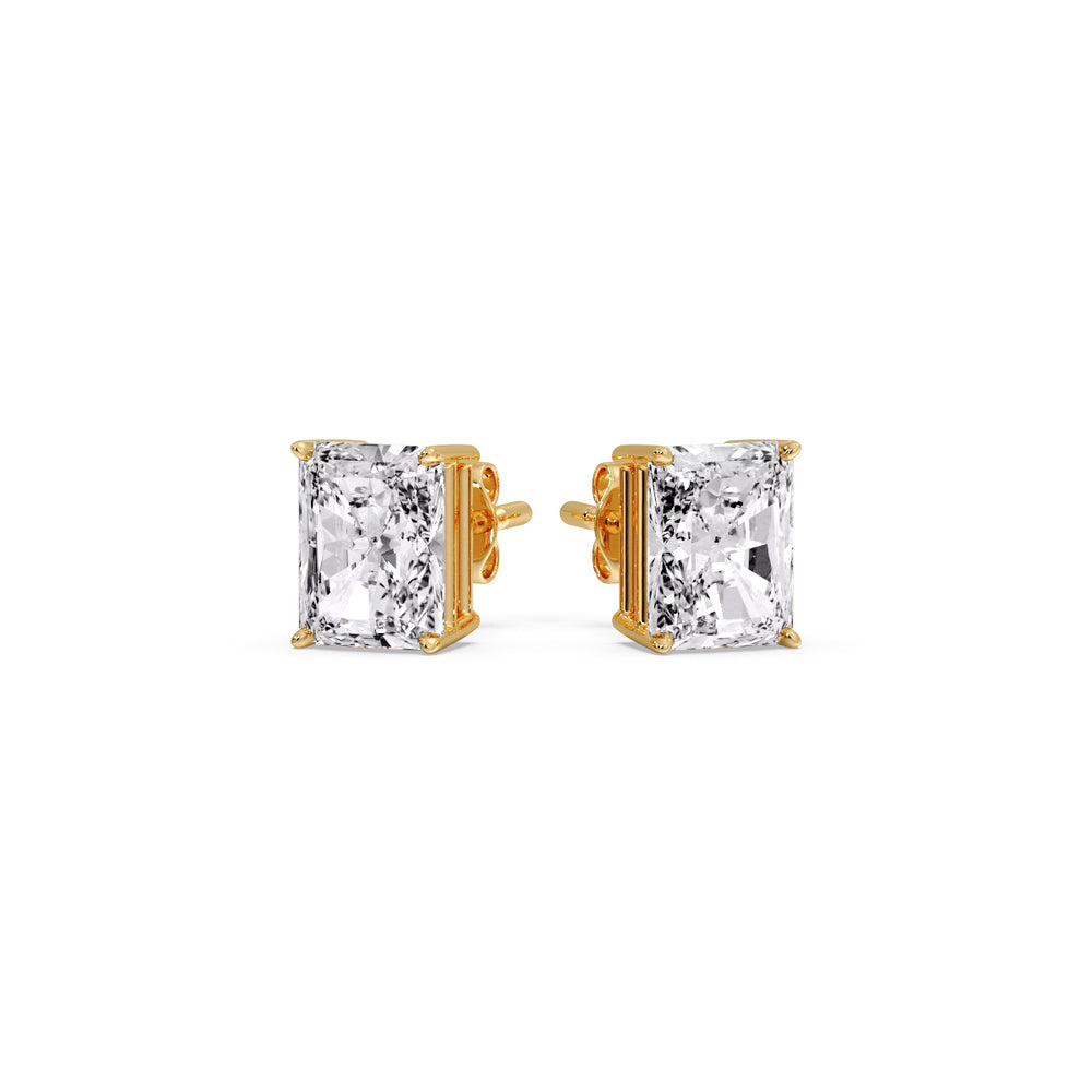 Radiant Diamond Basket Stud Earring Fascinating Diamonds