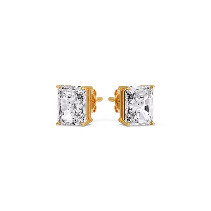 Radiant Diamond Basket Stud Earring Fascinating Diamonds