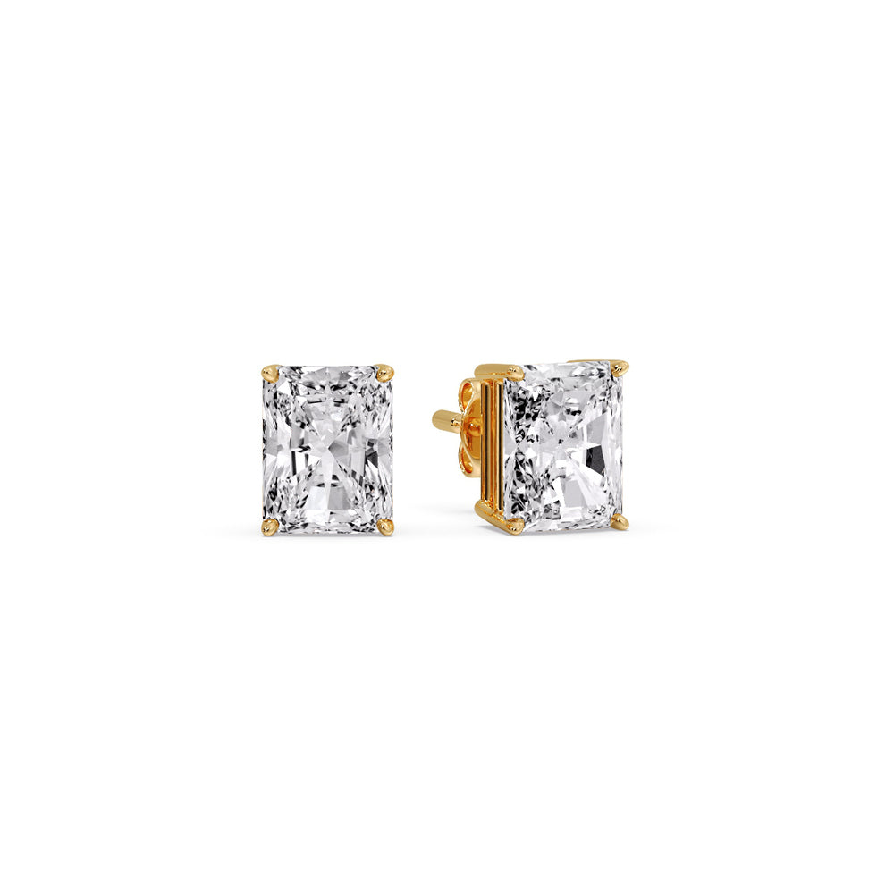 Radiant Diamond Basket Stud Earring Fascinating Diamonds
