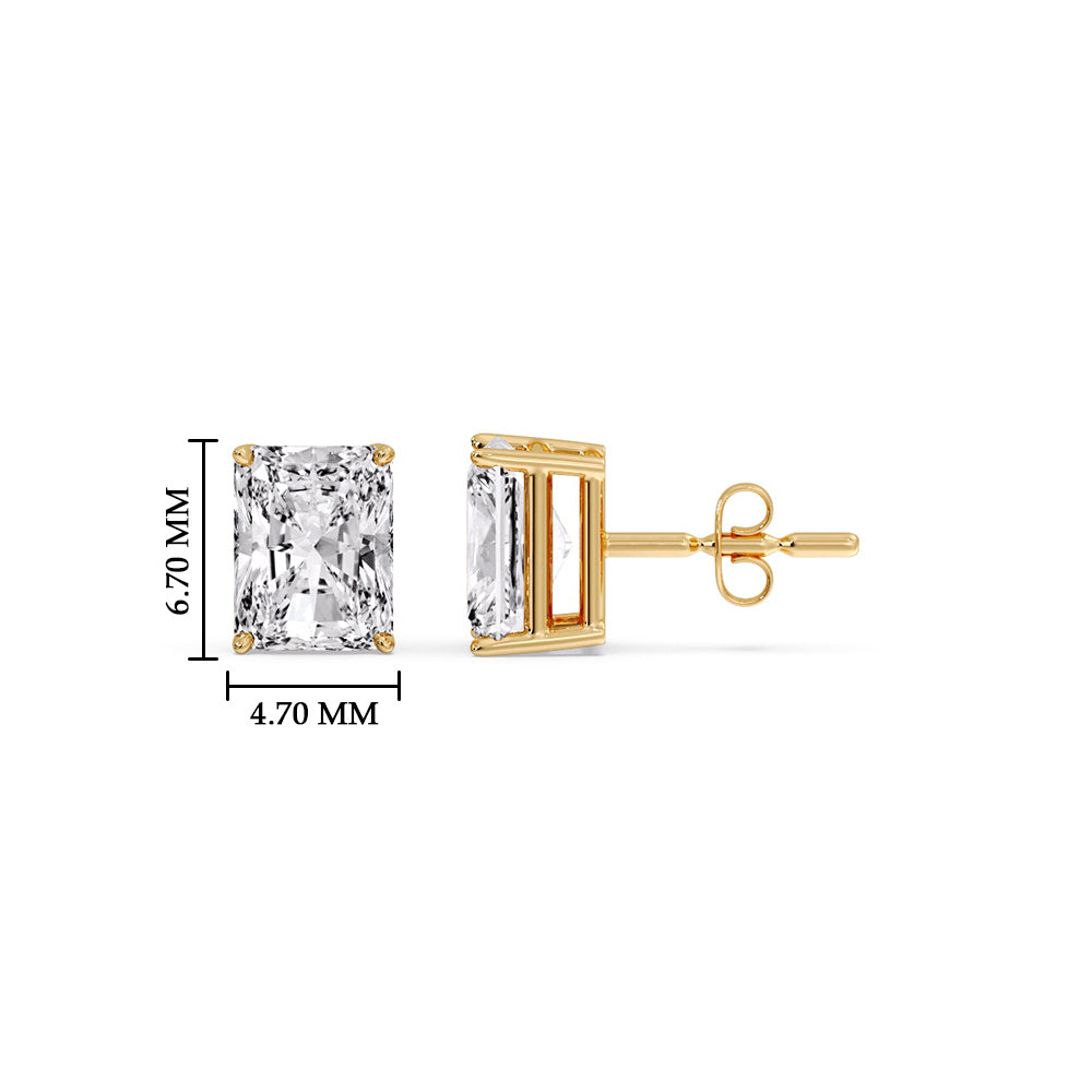 Radiant Diamond Basket Stud Earring Fascinating Diamonds