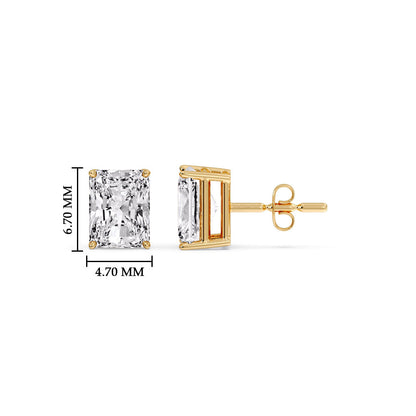 Radiant Diamond Basket Stud Earring Fascinating Diamonds