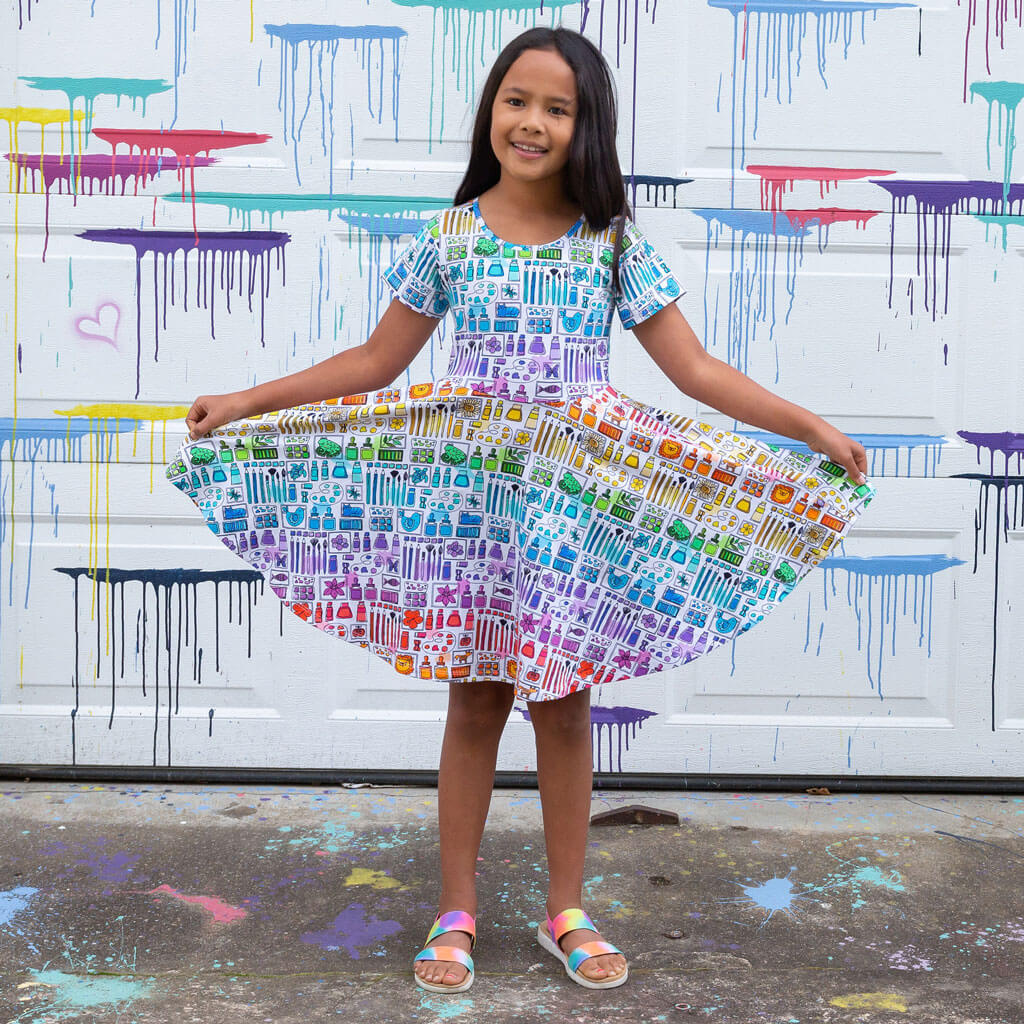 "Smarty Paints" Rainbow Art Supplies Super Twirler Dress with Pockets Princess Awesome & Boy Wonder