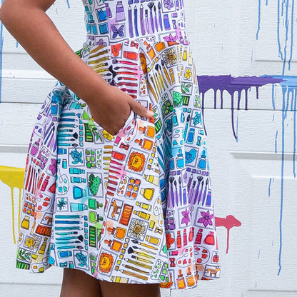 "Smarty Paints" Rainbow Art Supplies Super Twirler Dress with Pockets Princess Awesome & Boy Wonder