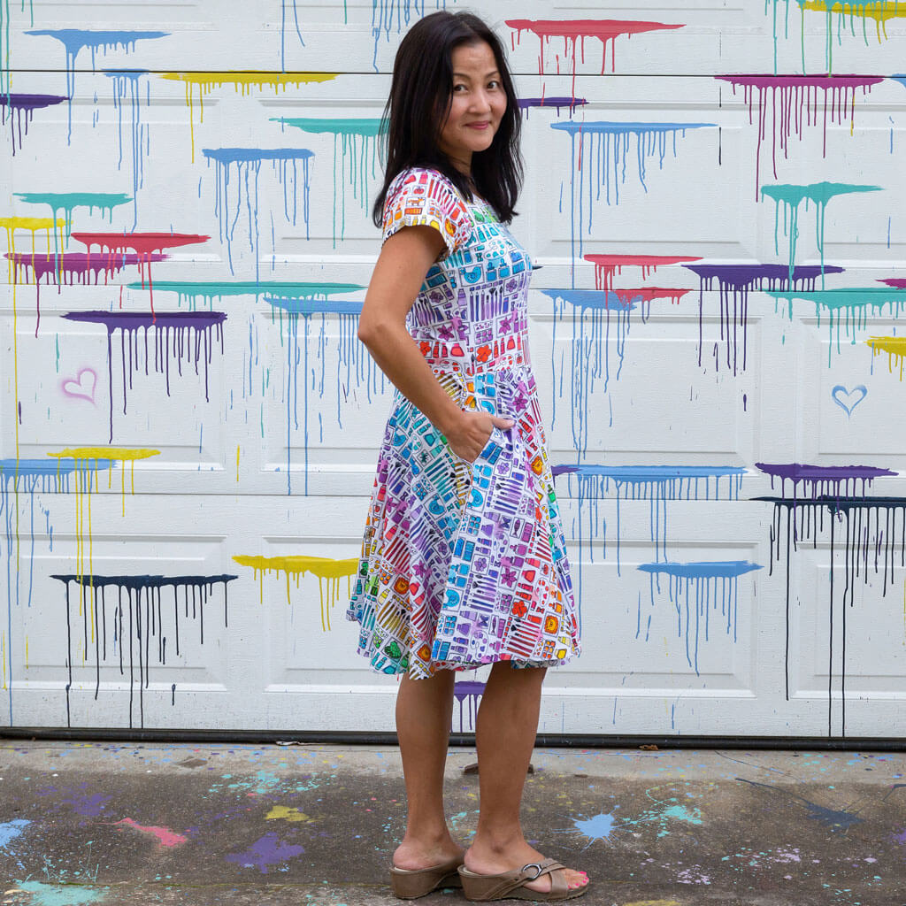 Adult "Smarty Paints" Rainbow Art Supplies Super Twirler Dress with Pockets Princess Awesome & Boy Wonder