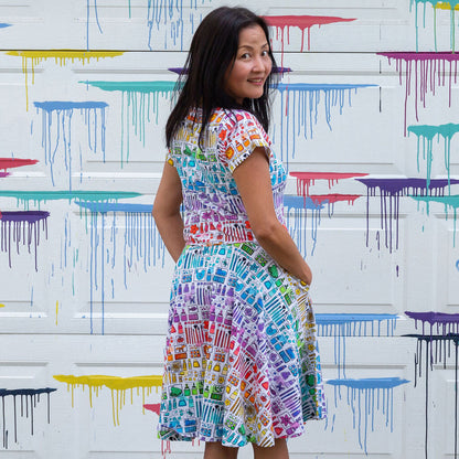 Adult "Smarty Paints" Rainbow Art Supplies Super Twirler Dress with Pockets Princess Awesome & Boy Wonder