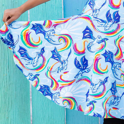 Rainbow Breathing Dragons Super Twirler Dress with Pockets Princess Awesome & Boy Wonder