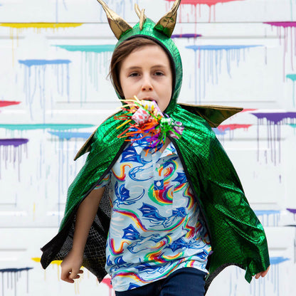 Rainbow Breathing Dragons Short Sleeve Polo Shirt Princess Awesome & Boy Wonder