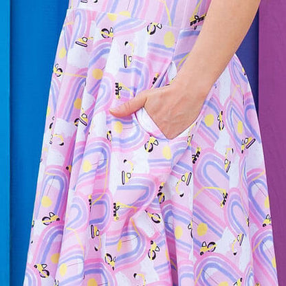 Adult "Rainbow Roadwork" Construction Trucks Super Twirler Dress with Pockets Princess Awesome & Boy Wonder