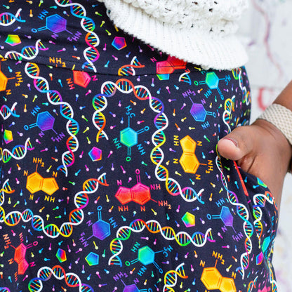 Adult "Party in the DNA" Chemistry Skirt With Pockets Princess Awesome & Boy Wonder