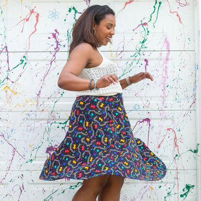 Adult "Party in the DNA" Chemistry Skirt With Pockets Princess Awesome & Boy Wonder