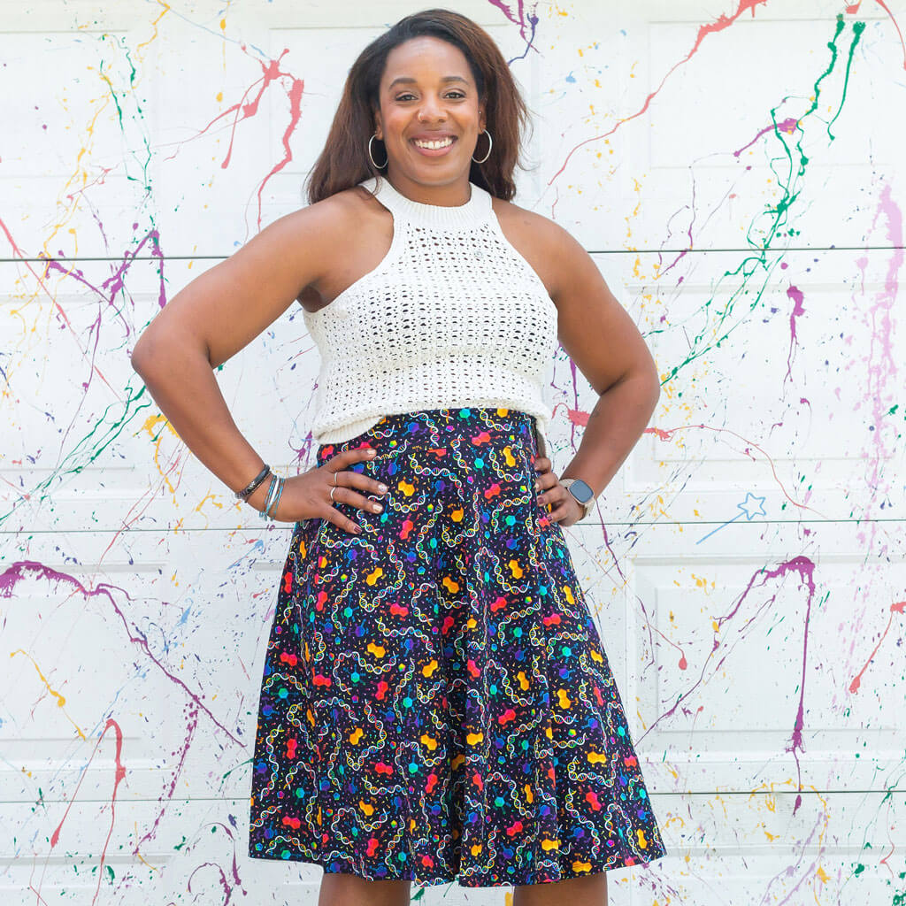 Adult "Party in the DNA" Chemistry Skirt With Pockets Princess Awesome & Boy Wonder