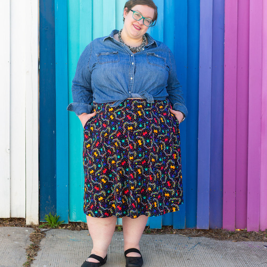 Adult "Party in the DNA" Chemistry Skirt With Pockets Princess Awesome & Boy Wonder