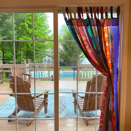 Rainbow Oasis Drapes – Upcycled Boho Curtains