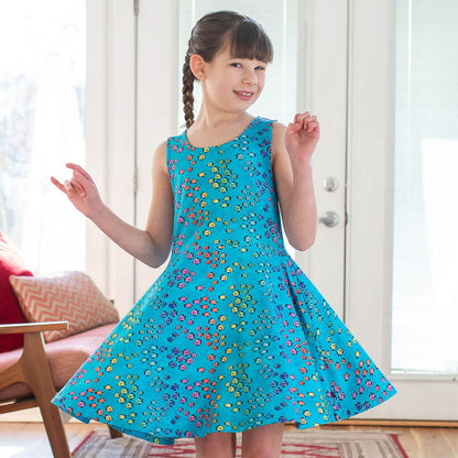 "Summer School" Rainbows of Fish Sleeveless Play Dress with Pockets Princess Awesome & Boy Wonder