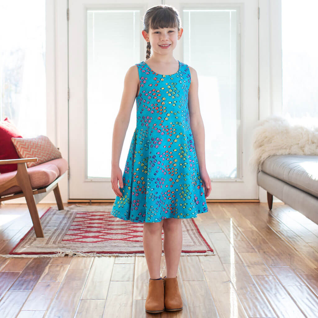 "Summer School" Rainbows of Fish Sleeveless Play Dress with Pockets Princess Awesome & Boy Wonder