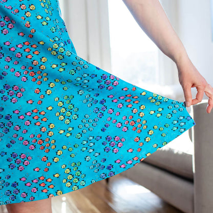 Adult "Summer School" Rainbows of Fish Sleeveless Dress with Pockets Princess Awesome & Boy Wonder
