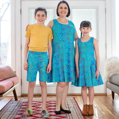 Adult "Summer School" Rainbows of Fish Sleeveless Dress with Pockets Princess Awesome & Boy Wonder