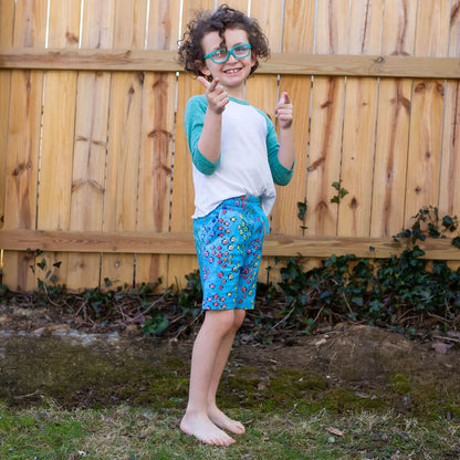 "Summer School" Rainbows of Fish Drawstring Shorts with Pockets Princess Awesome & Boy Wonder