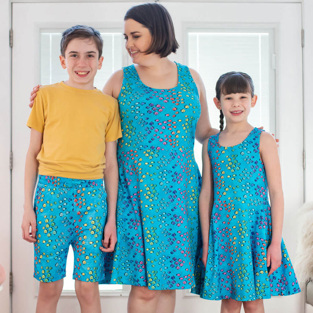 "Summer School" Rainbows of Fish Drawstring Shorts with Pockets Princess Awesome & Boy Wonder