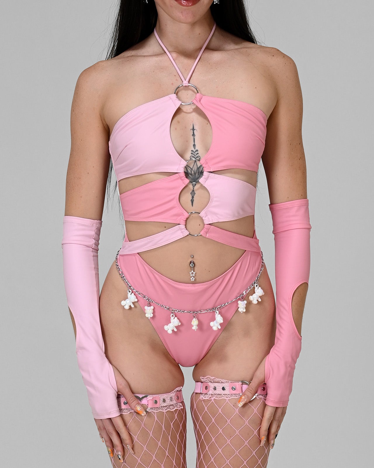 Pink Cutout Sleeves SUSPEX Rave Outfits