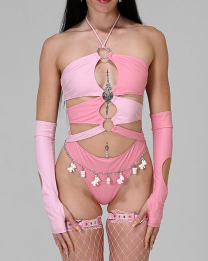Pink Cutout Sleeves SUSPEX Rave Outfits