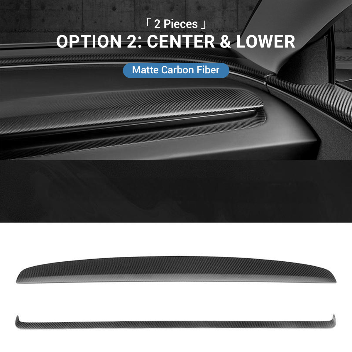 TESERY Real Dry Carbon Fiber Dashboard Cover Overlay for Model 3 Highland / Model Y Juniper Tesery Official Store