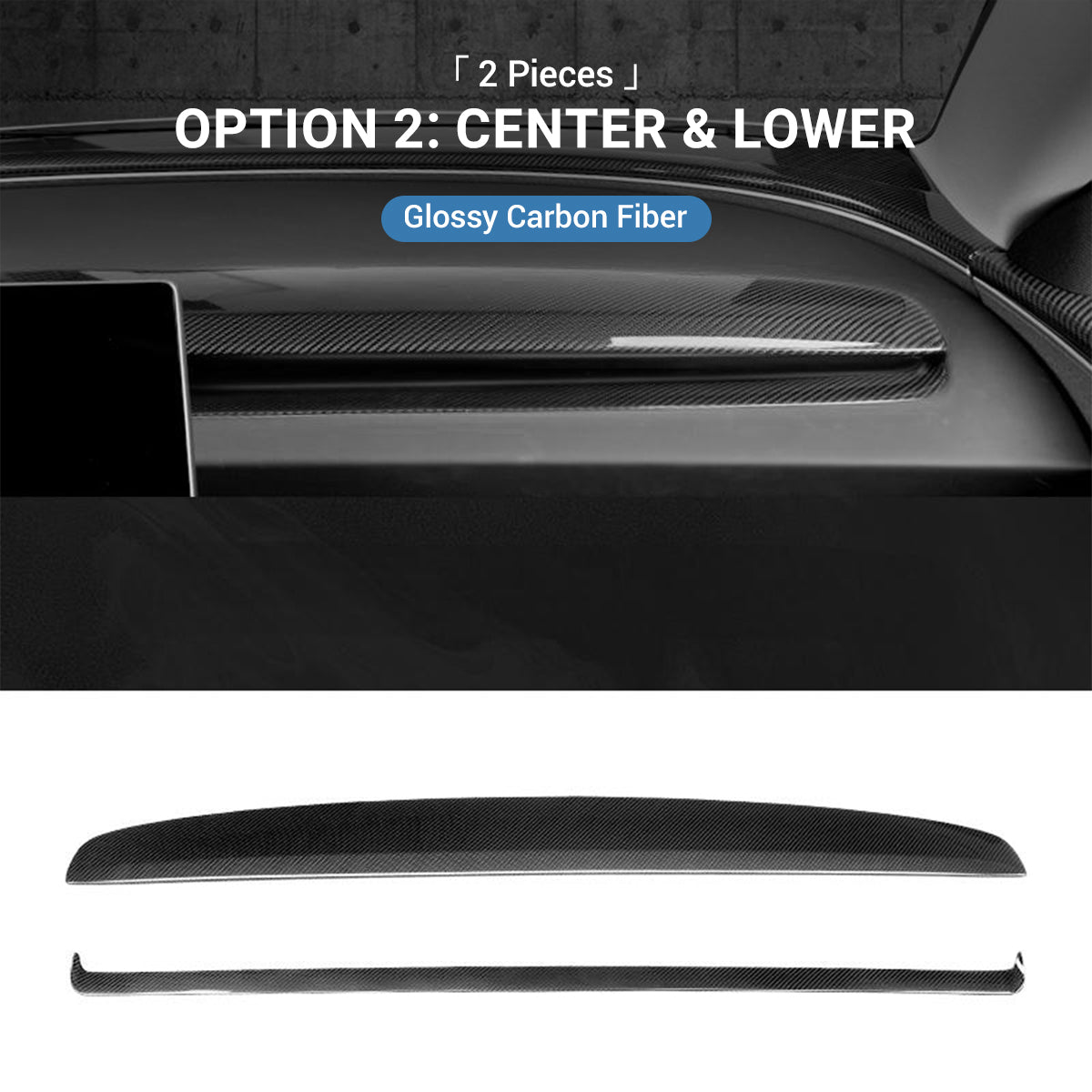 TESERY Real Dry Carbon Fiber Dashboard Cover Overlay for Model 3 Highland / Model Y Juniper Tesery Official Store