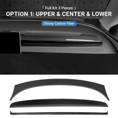 TESERY Real Dry Carbon Fiber Dashboard Cover Overlay for Model 3 Highland / Model Y Juniper Tesery Official Store
