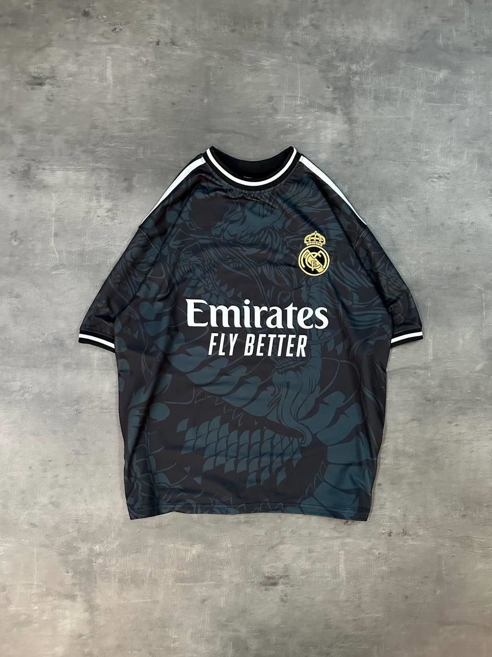 Real Madrid Dragon Print Oversized T-shirt - Premium 2-Thread Lycra Blend Withinblack