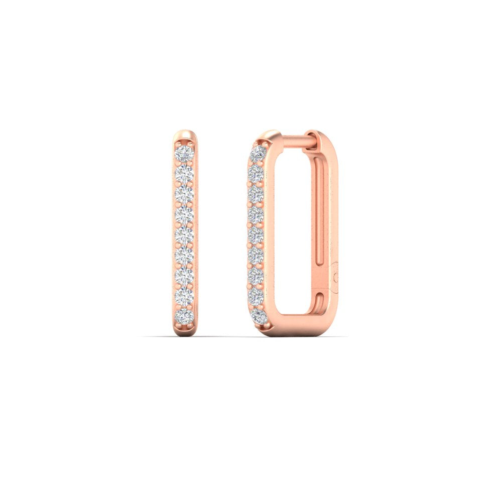 Rectangle Diamond Hoop Earring Fascinating Diamonds