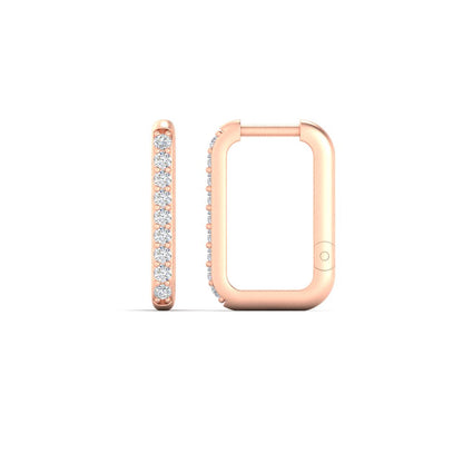 Rectangle Diamond Hoop Earring Fascinating Diamonds