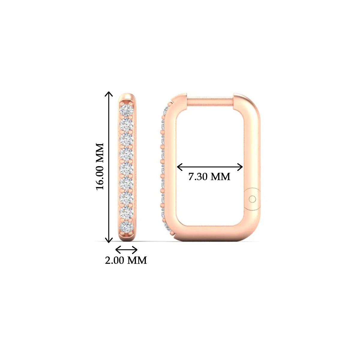 Rectangle Diamond Hoop Earring Fascinating Diamonds