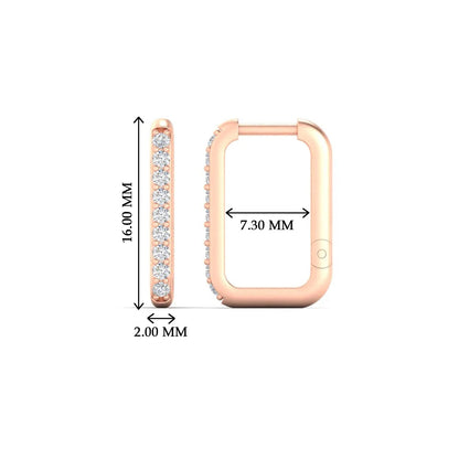 Rectangle Diamond Hoop Earring Fascinating Diamonds
