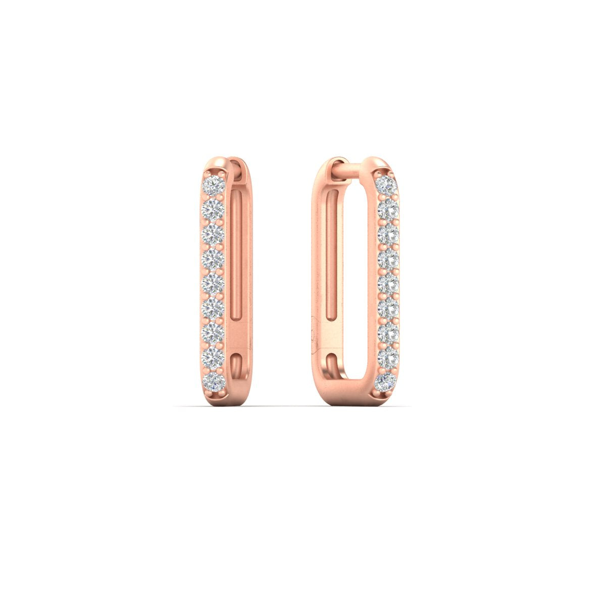 Rectangle Diamond Hoop Earring Fascinating Diamonds