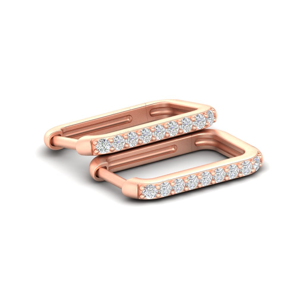 Rectangle Diamond Hoop Earring Fascinating Diamonds