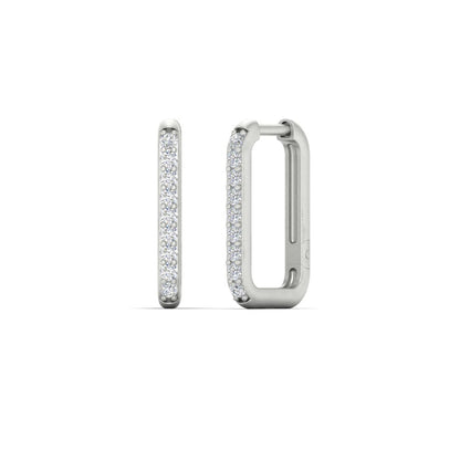 Rectangle Diamond Hoop Earring Fascinating Diamonds