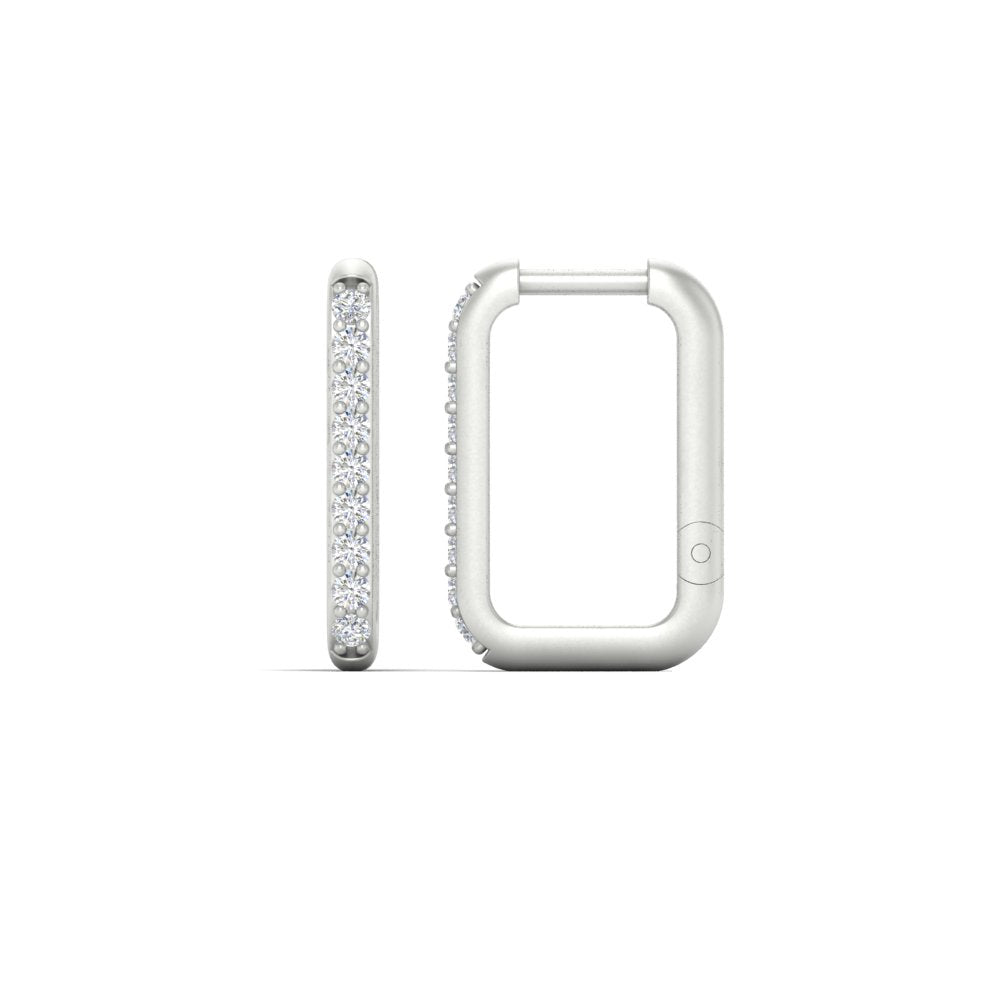 Rectangle Diamond Hoop Earring Fascinating Diamonds