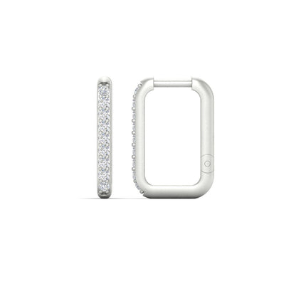 Rectangle Diamond Hoop Earring Fascinating Diamonds