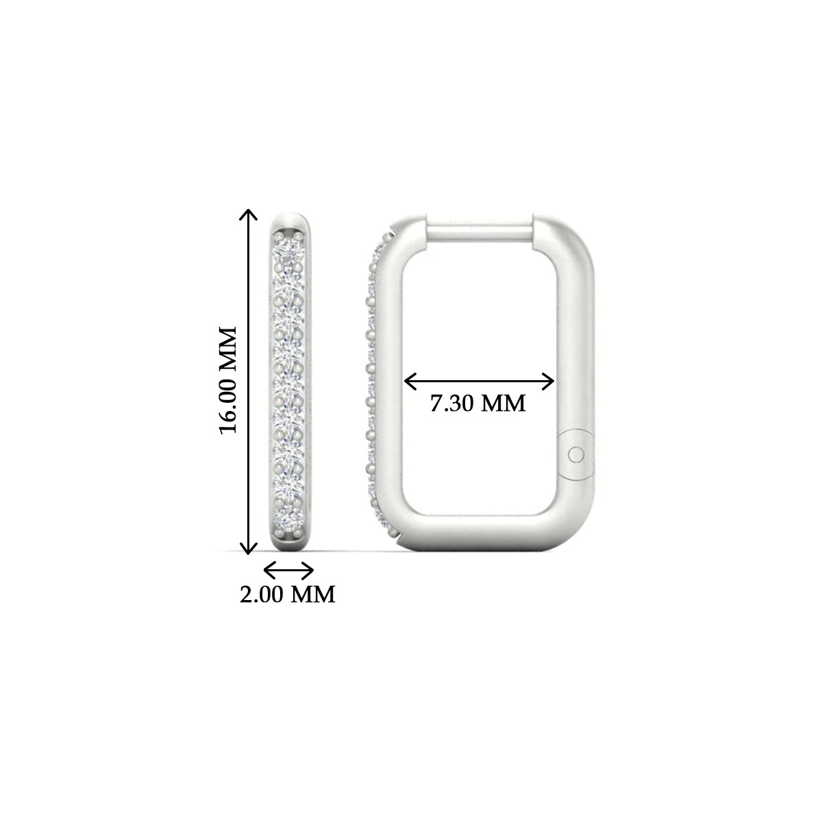 Rectangle Diamond Hoop Earring Fascinating Diamonds