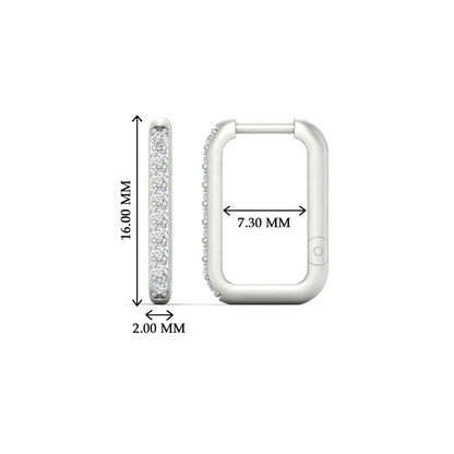 Rectangle Diamond Hoop Earring Fascinating Diamonds