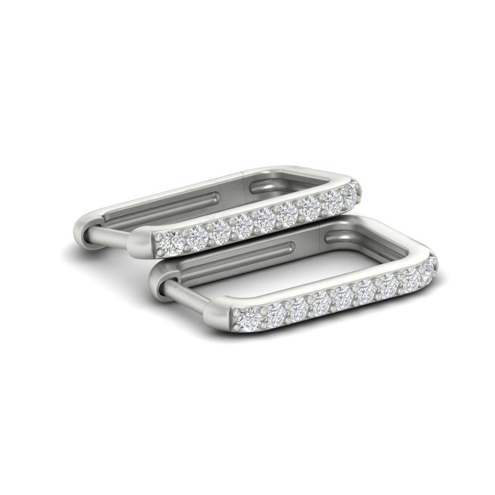 Rectangle Diamond Hoop Earring Fascinating Diamonds
