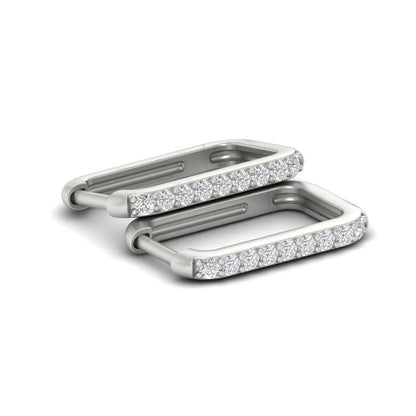 Rectangle Diamond Hoop Earring Fascinating Diamonds