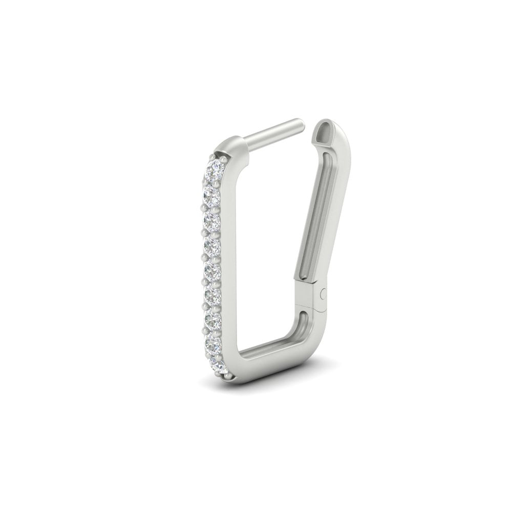 Rectangle Diamond Hoop Earring Fascinating Diamonds
