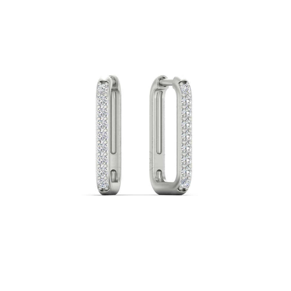 Rectangle Diamond Hoop Earring Fascinating Diamonds